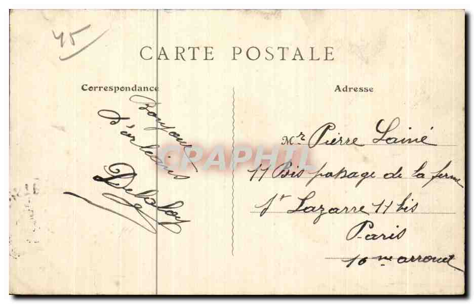 CPA Environs d Orleans Olivet Les Bords du Loiret Bassin Paul Foret — Rückseite