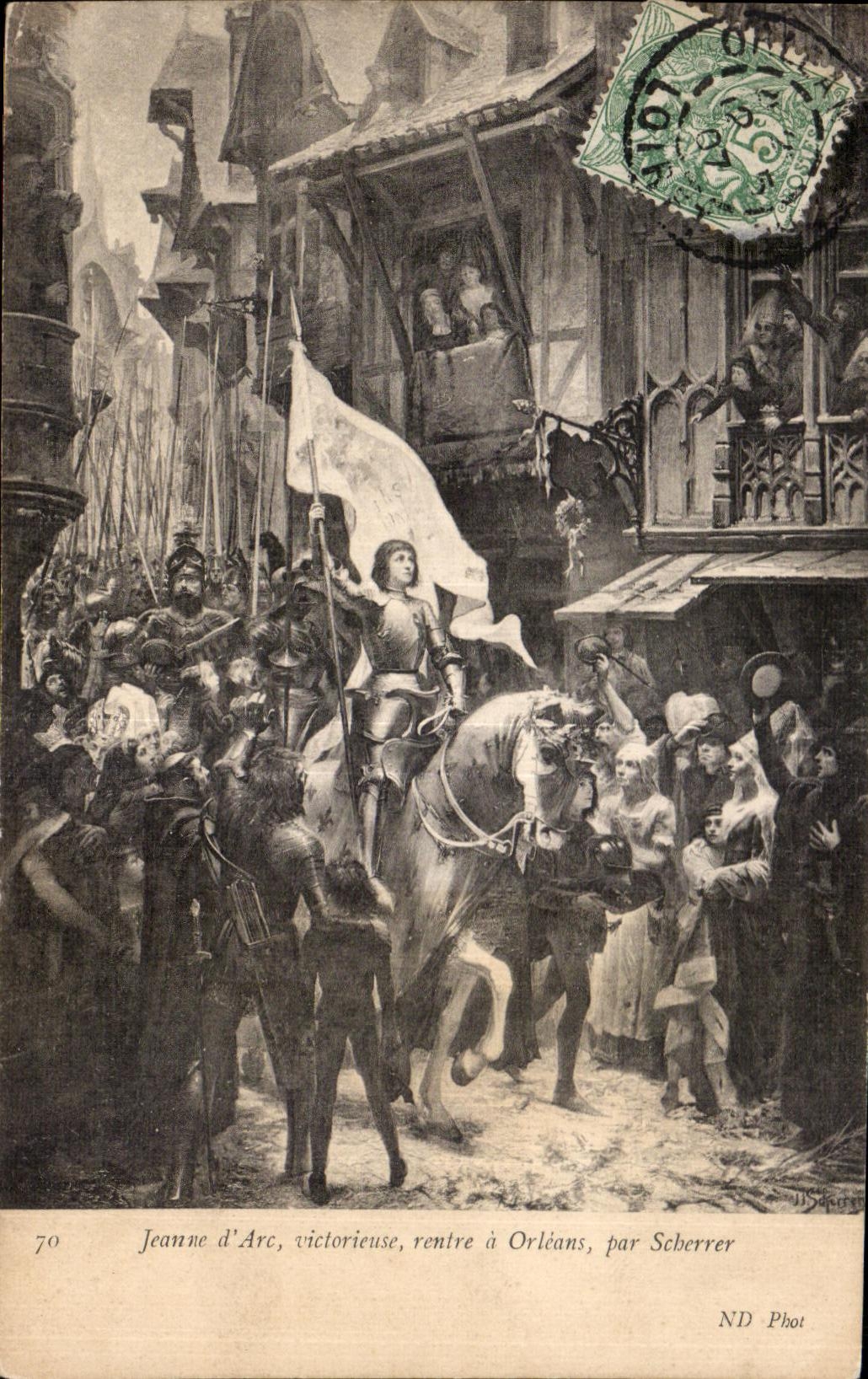 CPA Jeanne d arc Victorieuse rentre a Orleans par Scherrer
