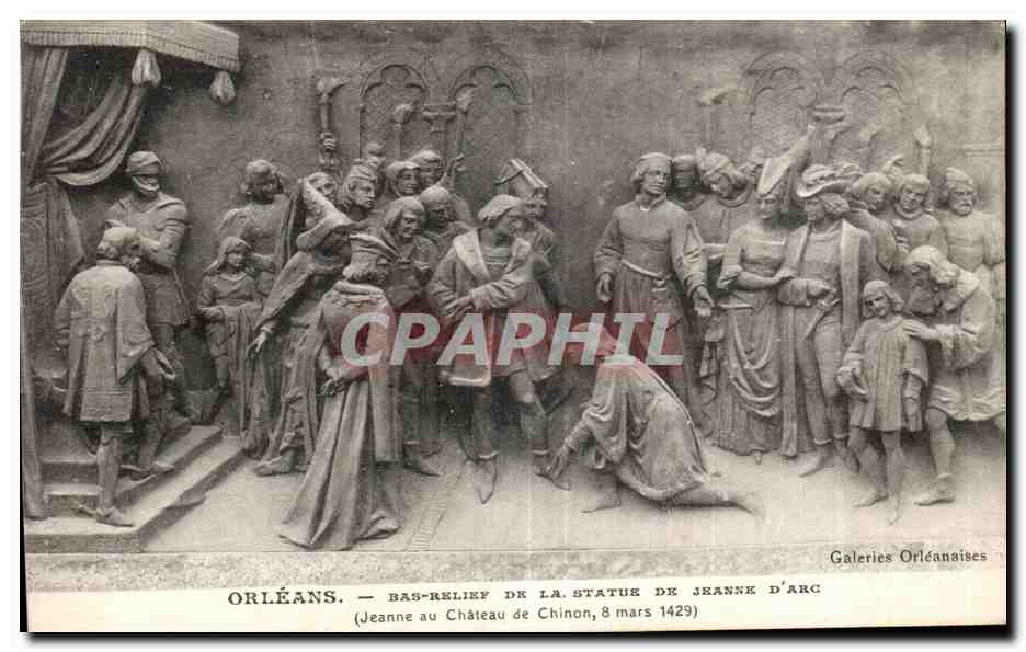 CPA Orleans Bas Relief De La Statue De Jeanne D Arc (Jeanne au Chateau de Chinon mars