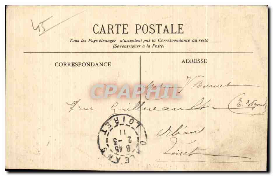 CPA Montargis Bords du Canal — Rückseite