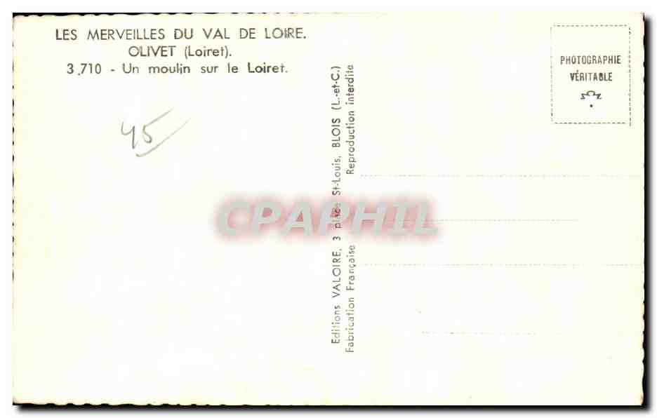 CPA Les Merveilles Du Val De Loire Olivet (Loiret) — Verso
