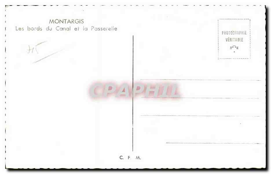 CPA Montargis Les bords do Canal et la Passerelle — Rückseite