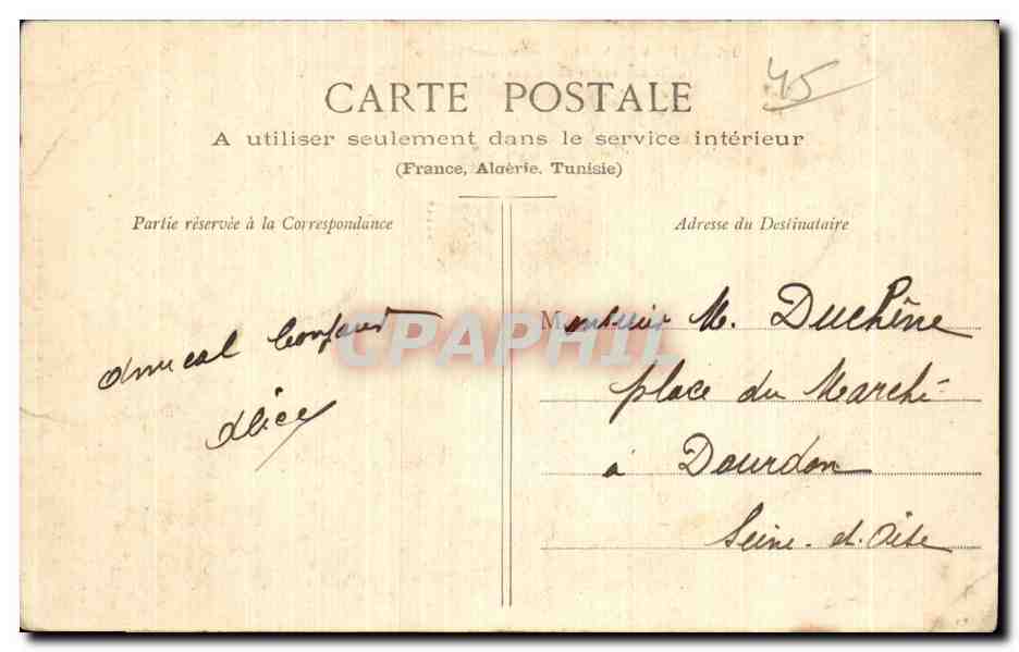 Pithiviers - Le Château de Joinville sur la hauteur et dominant la Cité — Librairie Louis Joly, Pithiviers — Verso