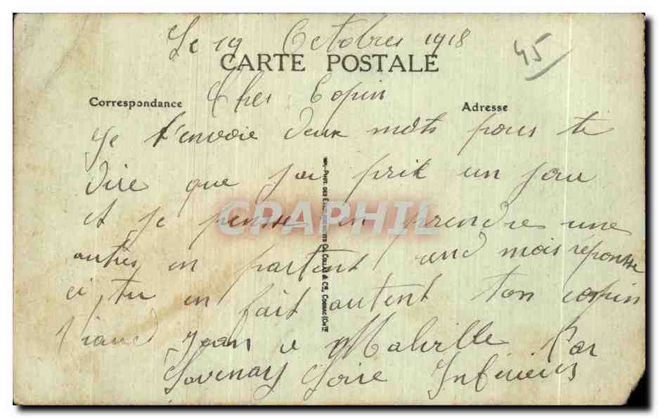 CPA Orleans La Rue Jeanne d Arc — Verso