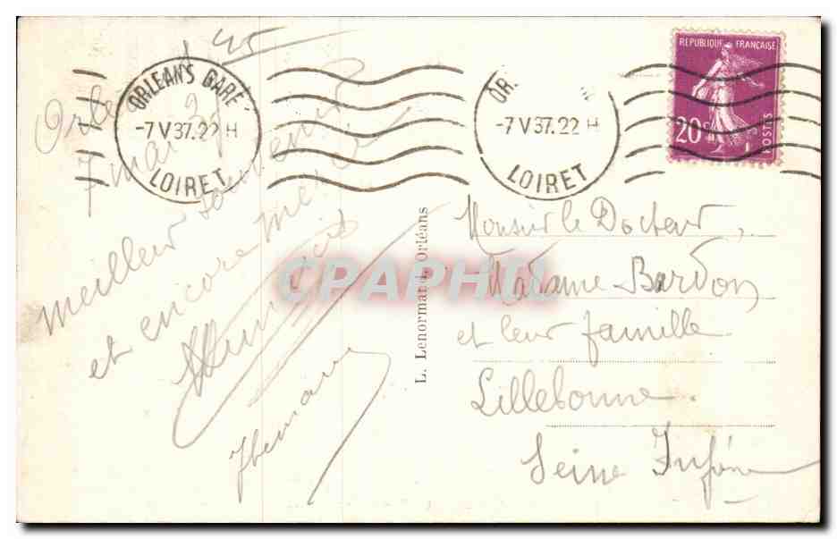 CPA Orleans La Rue Jeanne d Arc — Verso