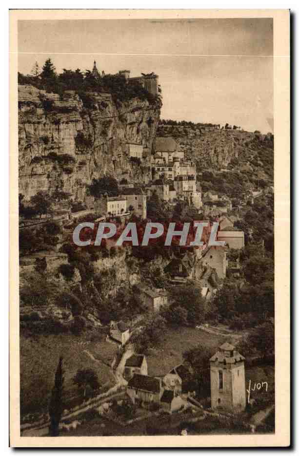 Rocamadour (Lot) — Vue prise de la Route de Cahors, au premier plan le Moulin de Roquefrège — Les Editions d'Art-VON, Paris