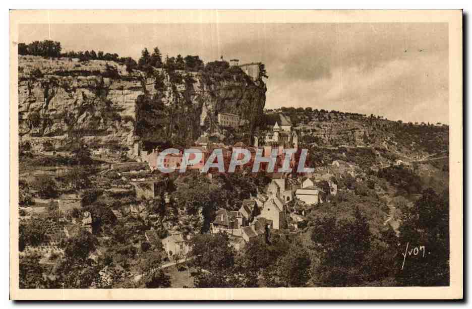 Rocamadour (Lot) — Vue générale prise de la Route de Cahors — Les Editions d'Art VON, Paris