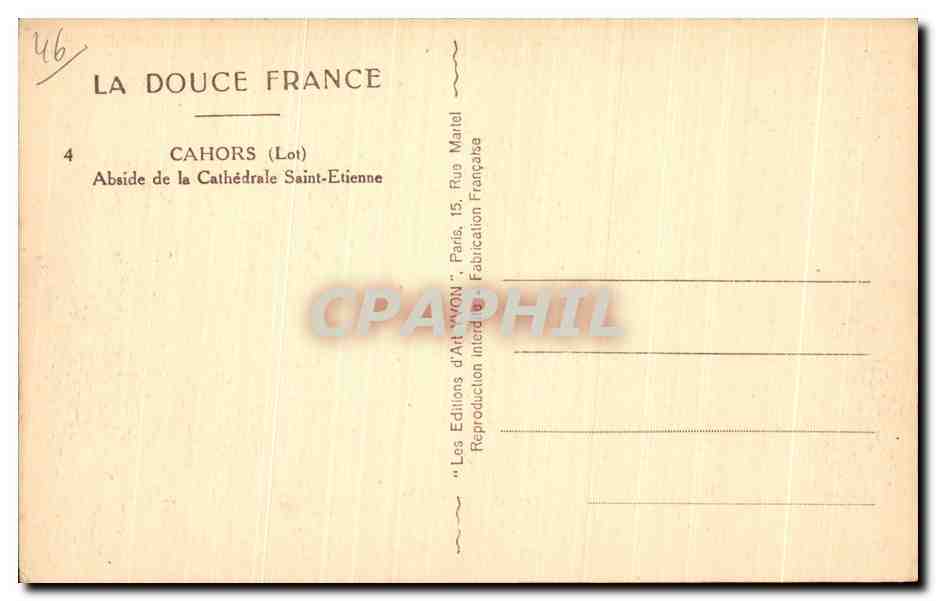CPA La Douce France Cahors (Lot) Abside de la Cathedrale Saint Etienne — Rückseite