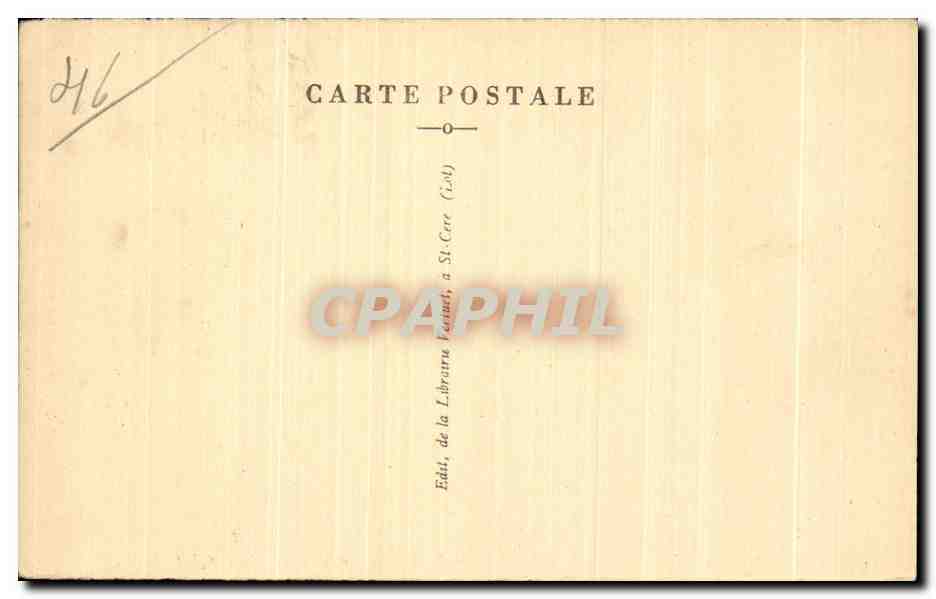 Le Château de MONTAL et les Tours de Saint-Laurent, près Saint-Céré (Lot) — n° 1595 — Librairie de Saint-Céré — Verso