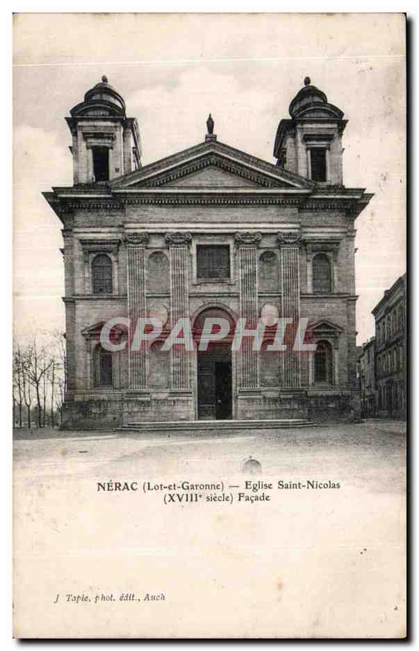 CPA Nerac (Lot-et-Garonne) eglise Saint Nicolas (XVIII siecle) Facade