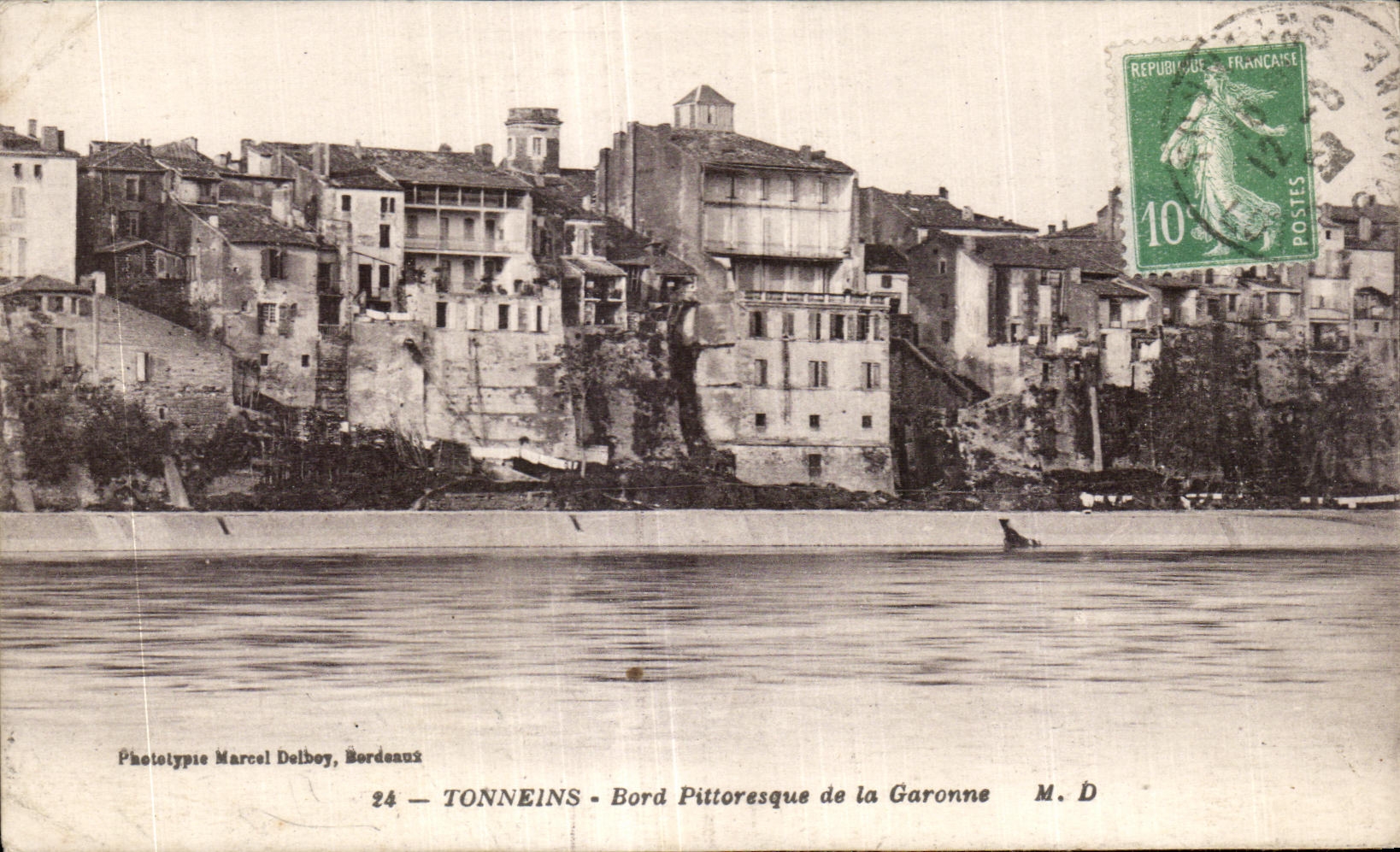 CPA Tonneins Bord Pittoresque de la Garonne 