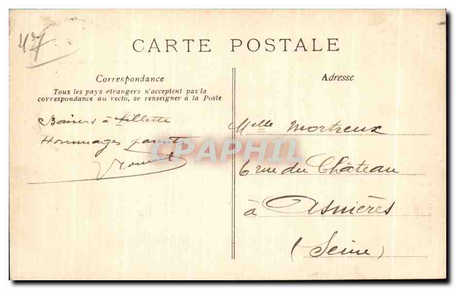 CPA Agen Fragment du Pont Canal — Verso