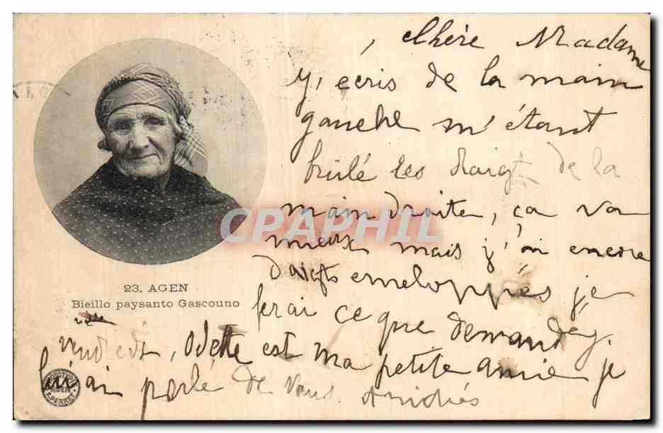 Bieillo paysanto Gascouno — Portrait d'une femme âgée — Éditeur Agen, n°23
