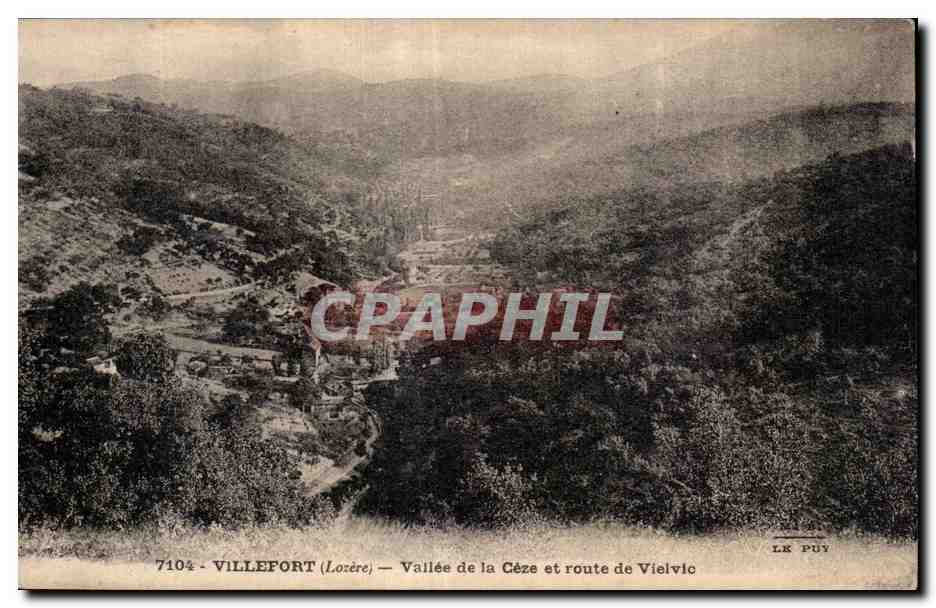 CPA Villefort (Lorere) Vallee dela Ceze et routr de Vielvic