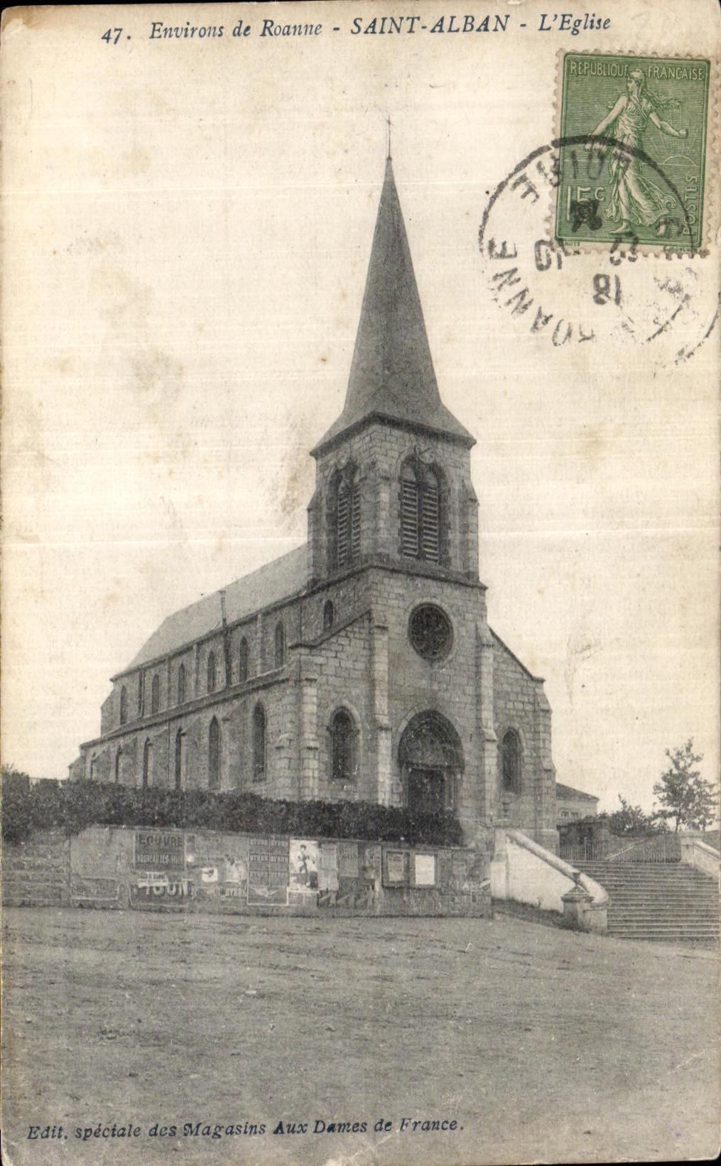 CPA Environs de Roanne Saint Alban L Eglise