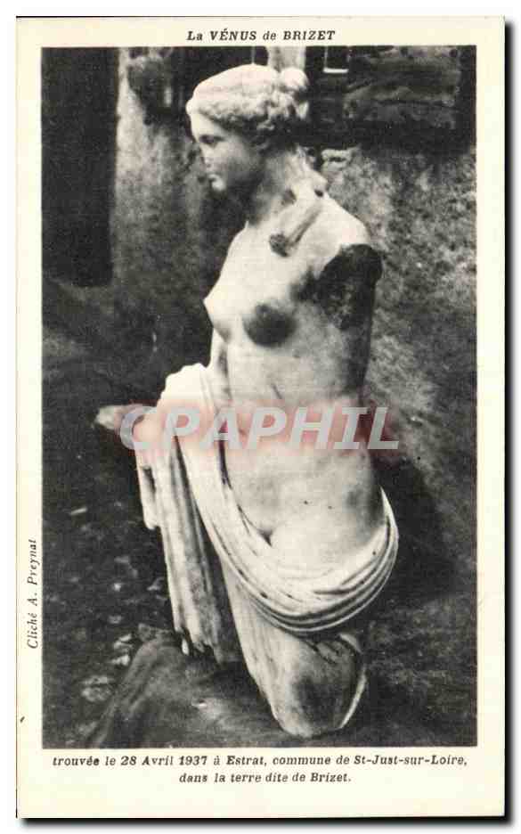 La VÉNUS de BRIZET — statue trouvée le 28 Avril 1937 à Estrat, commune de St-Just-sur-Loire — cliché A. Preynat