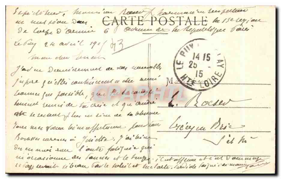 CPA Le Puy Vue Generale — Rückseite