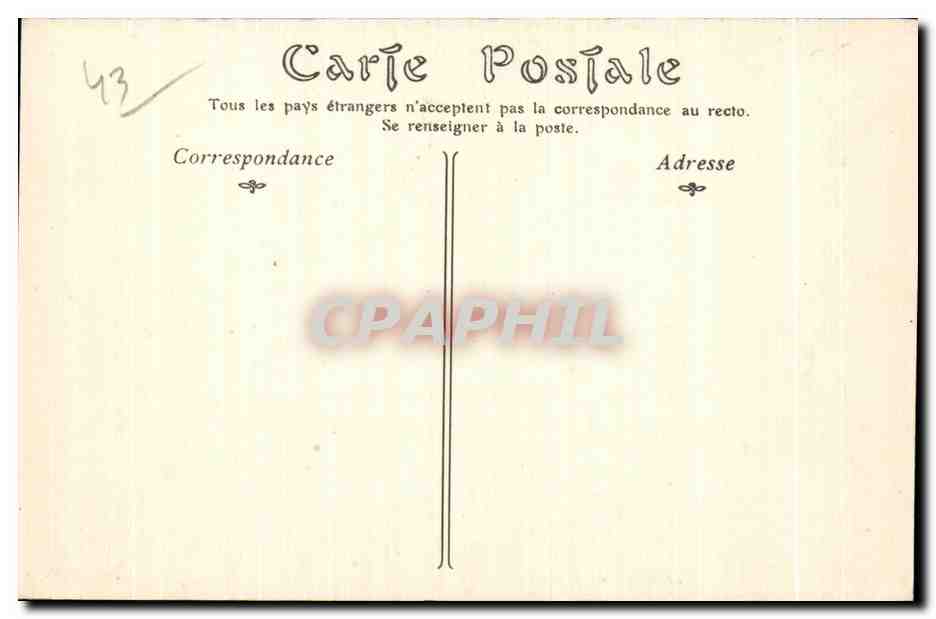 CPA Le Rocher d Espaly Le Puy — Rückseite