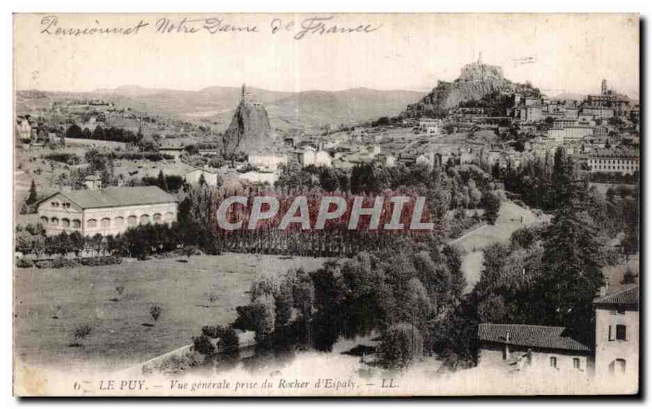 CPA Le Puy Vue generale prise du Rocher d Espaly