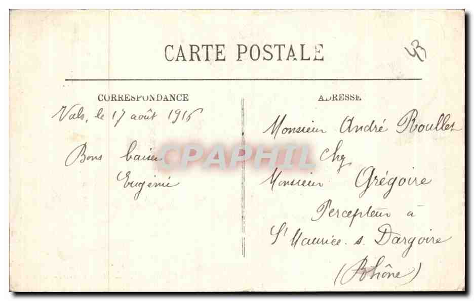 CPA Le Puy Musee Crozatier — Verso