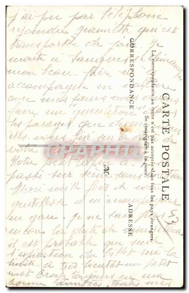 CPA Chateau de Lafayette Chavaniac Lafayette Propriete du Lafayette Memorial — Verso