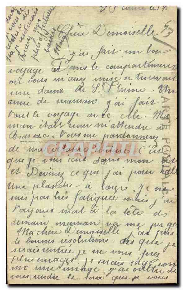 CPA Le Puy Le Lycee de Jeune Fille — Verso