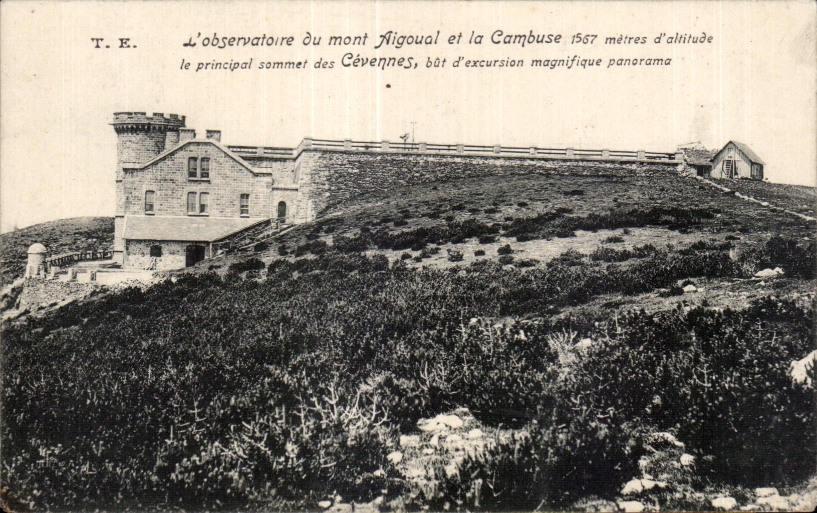 CPA Lobservatoire du mont Aigoual et la Cambuse Cevennes