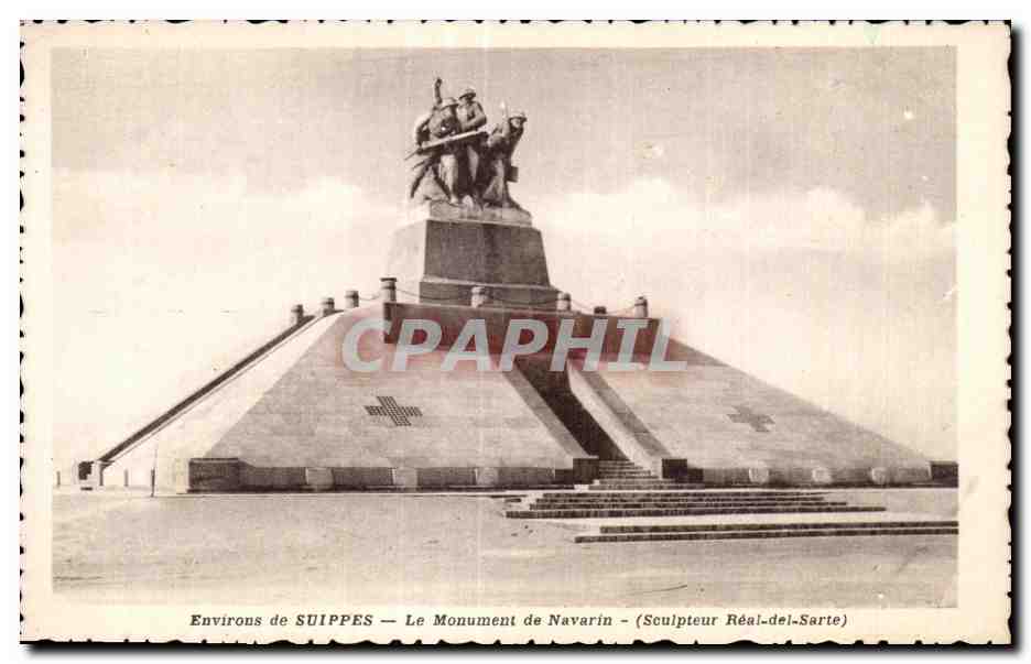 Environs de SUIPPES — Le Monument de Navarin — (Sculpteur Réal-del-Sarte)