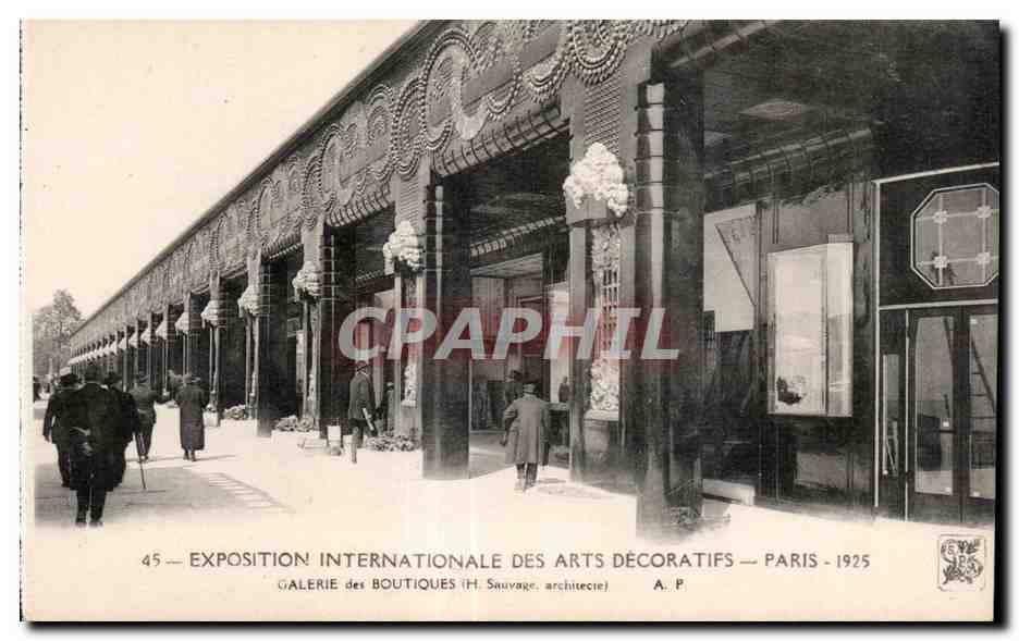 Exposition Internationale des Arts Décoratifs — Galerie des Boutiques — Paris 1925 — H. Sauvage, architecte