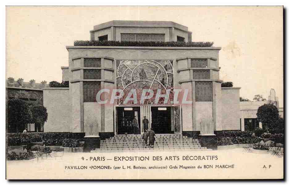 CPA Paris - Exposition des arts decoratifs Pavillons pomone Grands magasins du Bon Marche 