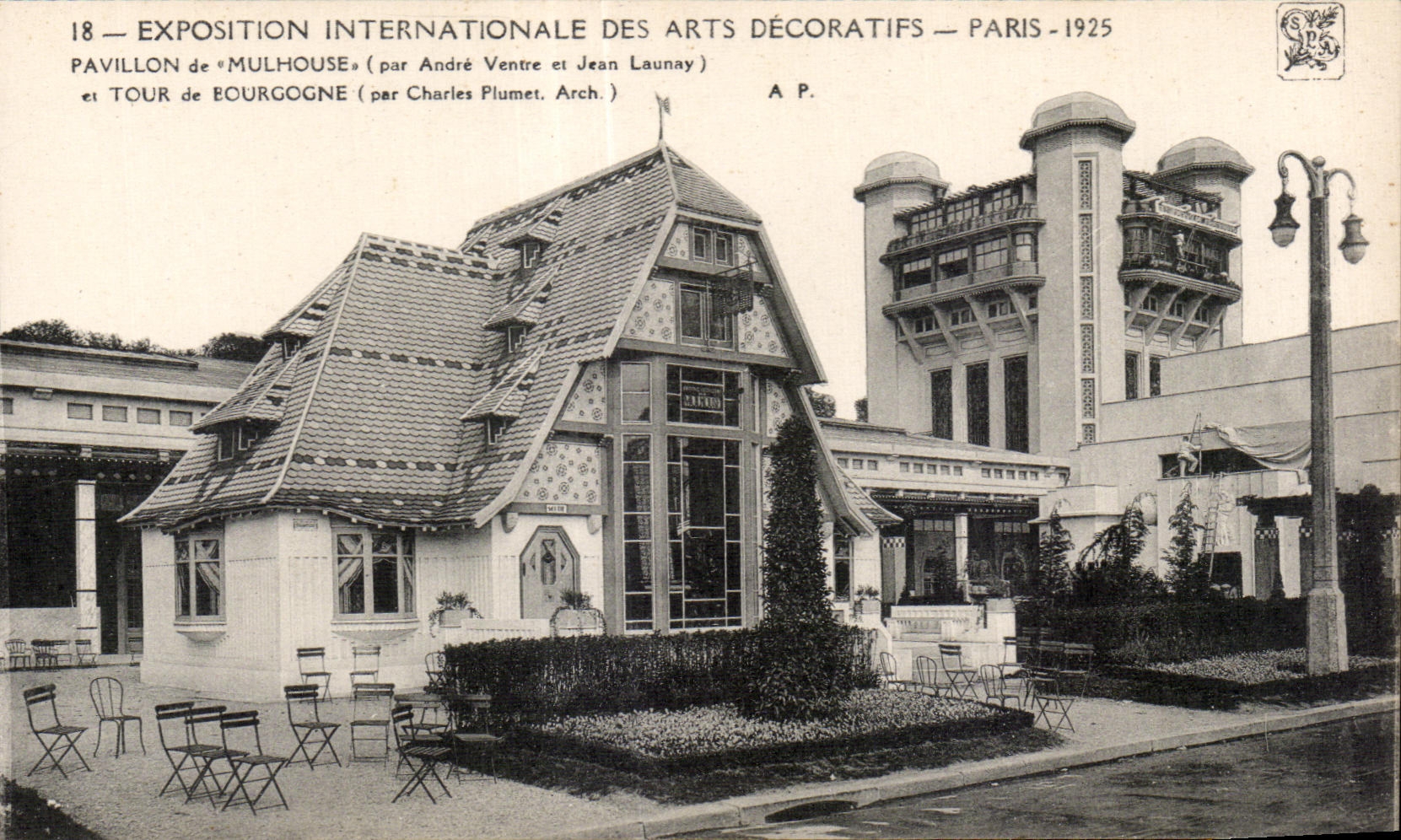 Exposition Internationale des Arts Décoratifs — Paris 1925 — Pavillon de Mulhouse et Tour de Bourgogne