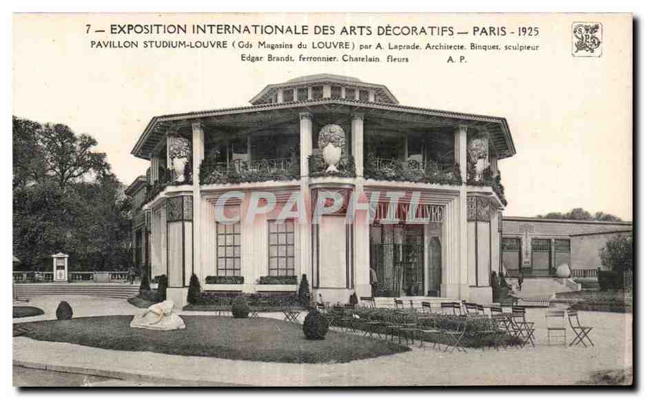 cpa Exposition internationale des arts decoratifs Paris 1925 Pavillon studium louvre Grands magasins du Louvre