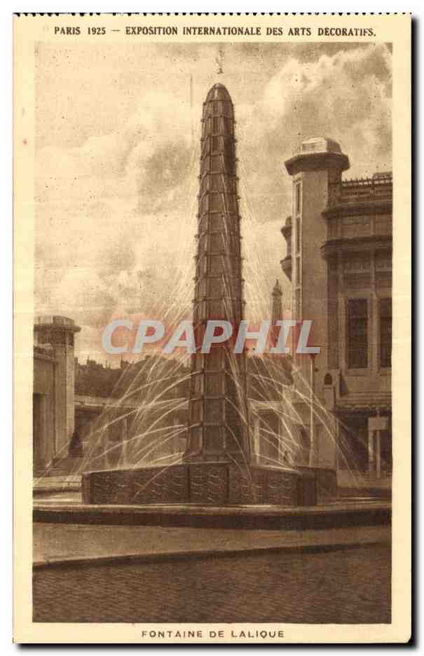 Parigi 1925 — Esposizione Internazionale degli Arti Decorativi — Fontana di Lalique