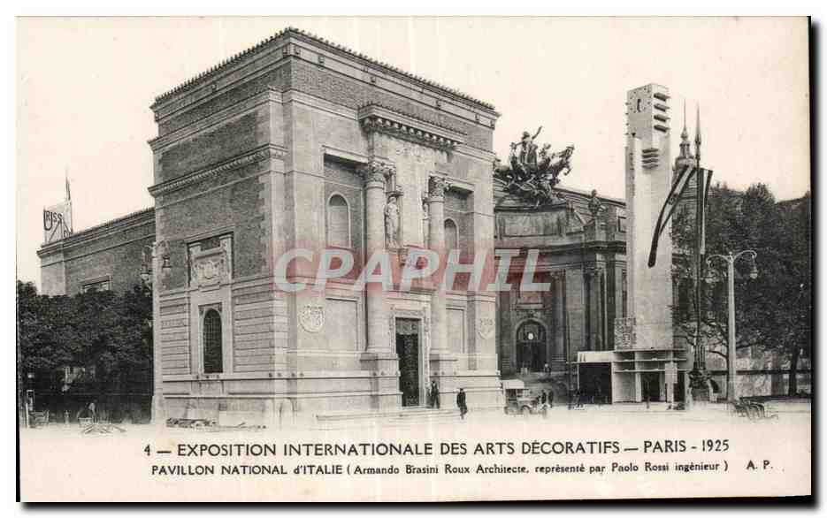 Pavillon National d'Italie — Esposizione Internazionale degli Arti Decorativi — Parigi 1925 — Armando Brasini Architetto, rappresentato da Paolo Rossi ingegnere