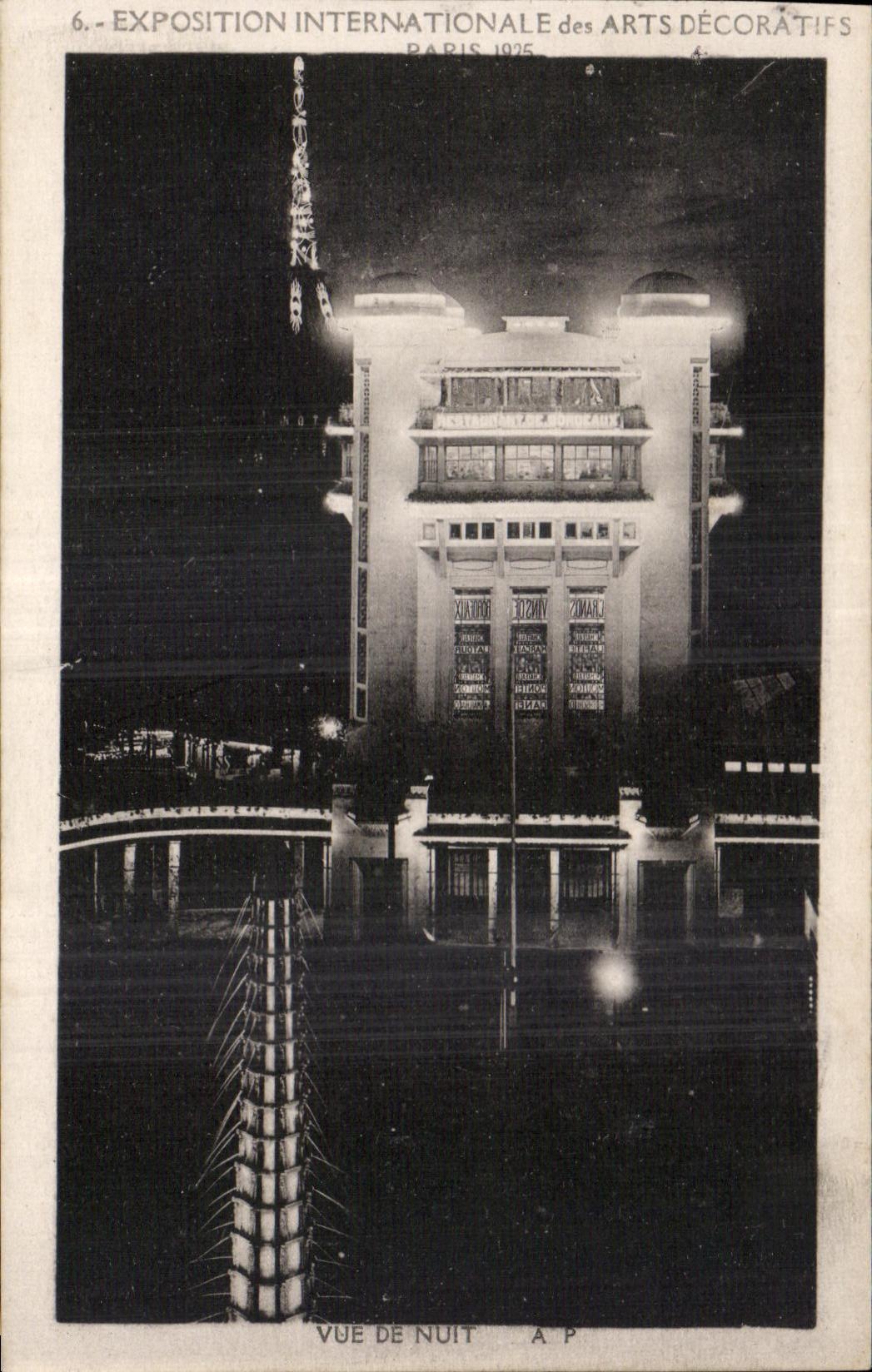 Exposición Internacional de Artes Decorativas — Vista nocturna — A. Papeghin, París-Tours