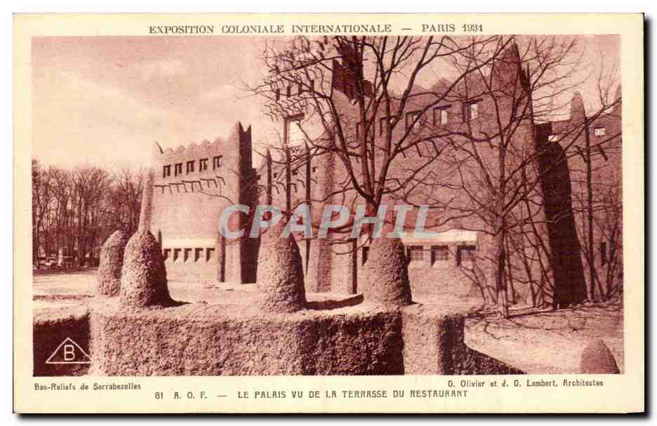 Bassorrelieves de Sarrabezolles — Exposición Colonial Internacional — París 1934 — G. Olivier y d. G. Lambert, Arquitectos