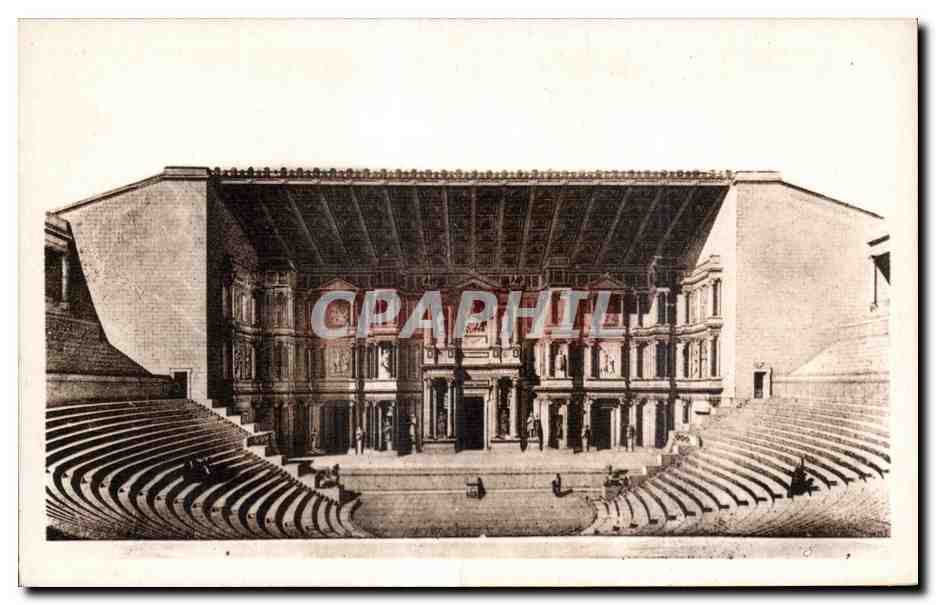 CPA Orange La scene et les gradins du theatre antique 