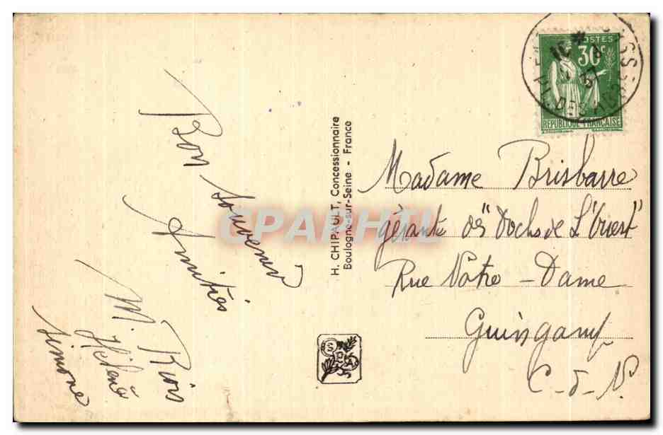 Exposition Internationale Paris 1937 — Vue d'ensemble, prise des Jardins du Trocadéro — H. CHIPULT, Concessionnaire, Boulogne-sur-Seine — Verso