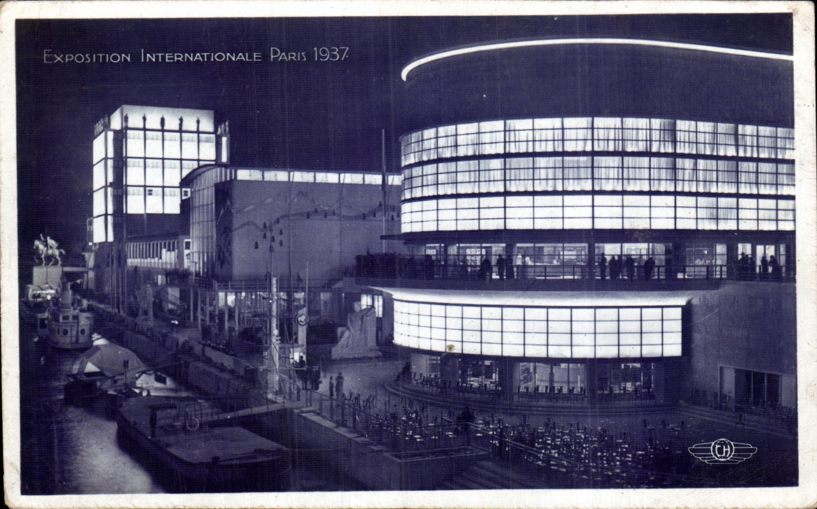 CPA Exposition internationale Paris 1937 Vus du pont d Iena Pavillons de la Belgique de la Suisse et de l Italie 