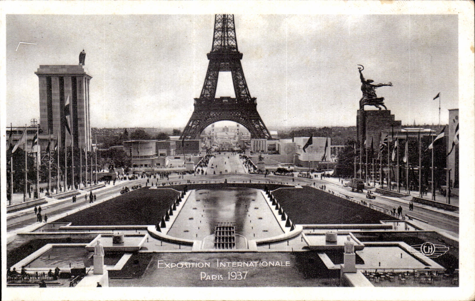 Exposición Internacional de París 1937 — vista general tomada desde el Trocadéro — H. CHIPART, Boulogne-sur-Seine