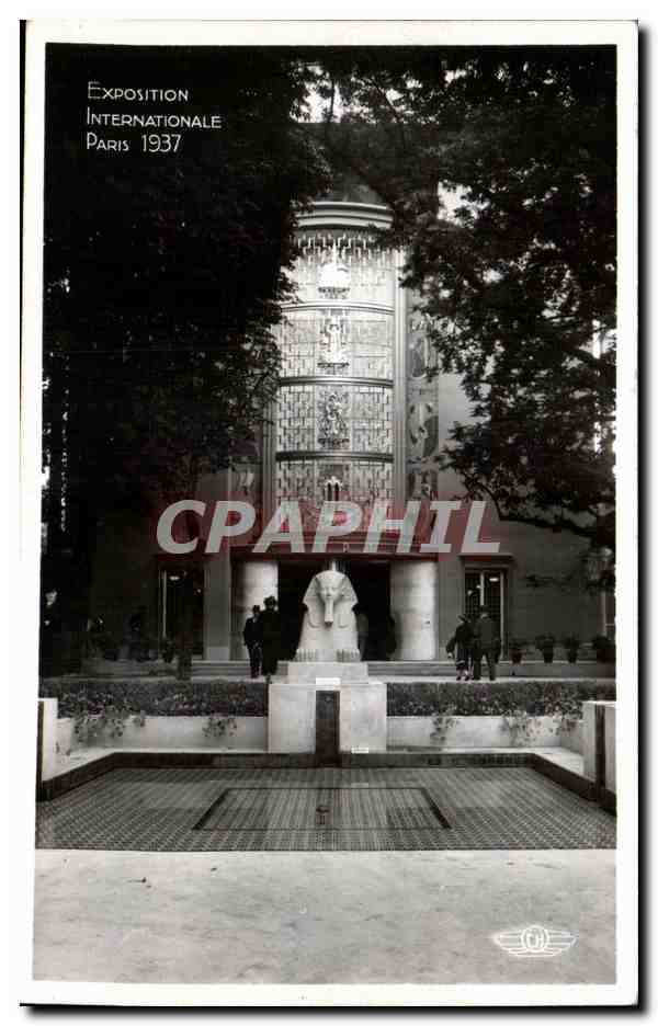 Exposición Internacional de París 1937 — Pabellón egipcio con esfinge — CPAPHIL - Anverso