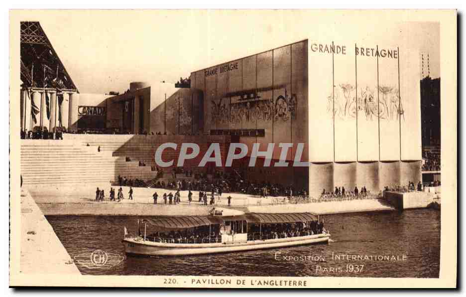 Pavillon de l'Angleterre — Exposition Internationale Paris 1937 — éditeur CPAPHIL, n° 220 - Recto