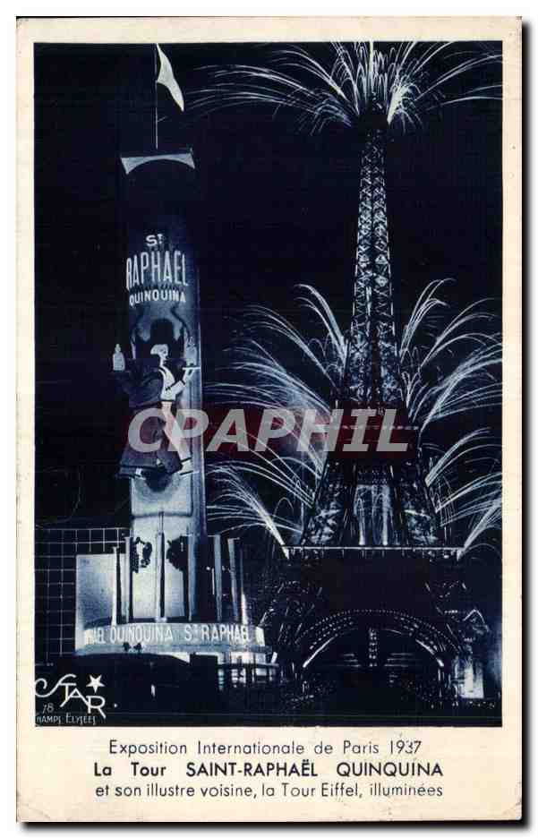 La Tour Saint-Raphaël e la Tour Eiffel illuminate — Esposizione Internazionale di Parigi 1937 — Editore STAR, n°78