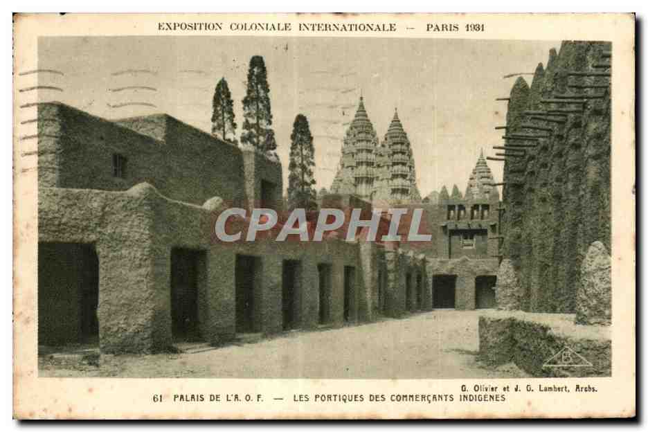 Exposition Coloniale Internationale — Paris 1931 — Palais de l'A.O.F. — Les Portiques des Commerçants Indigènes — G. Olivier et J. G. Lambert, Arabes