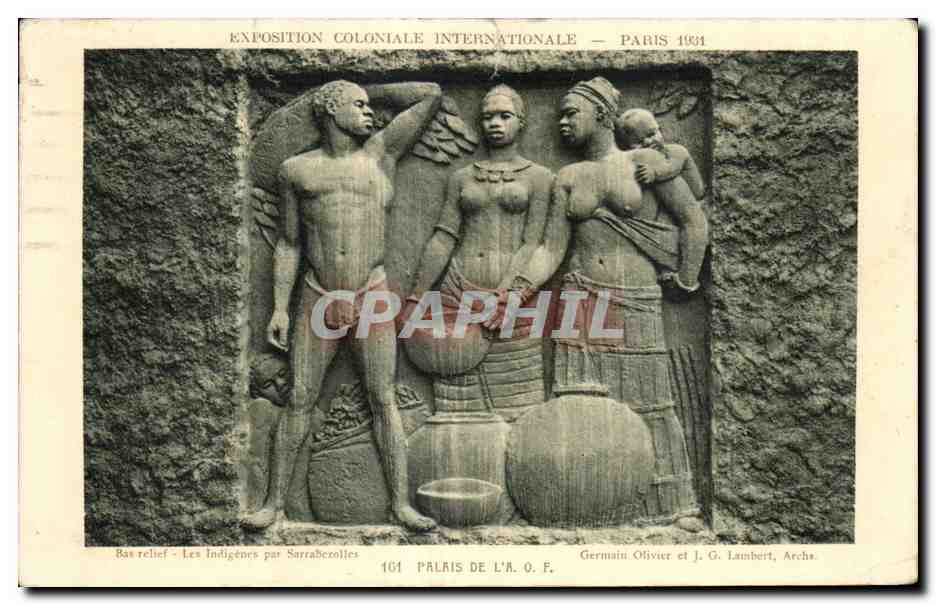 Rilievo basso - Gli Indigeni di Sarrabecolles — Esposizione Coloniale Internazionale — Parigi 1931