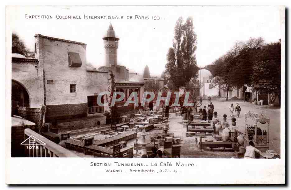 Sezione Tunisiana — Il Caffè Mauro — Esposizione Coloniale Internazionale di Parigi 1931 — Valensi, Architetto, D.P.L.G.