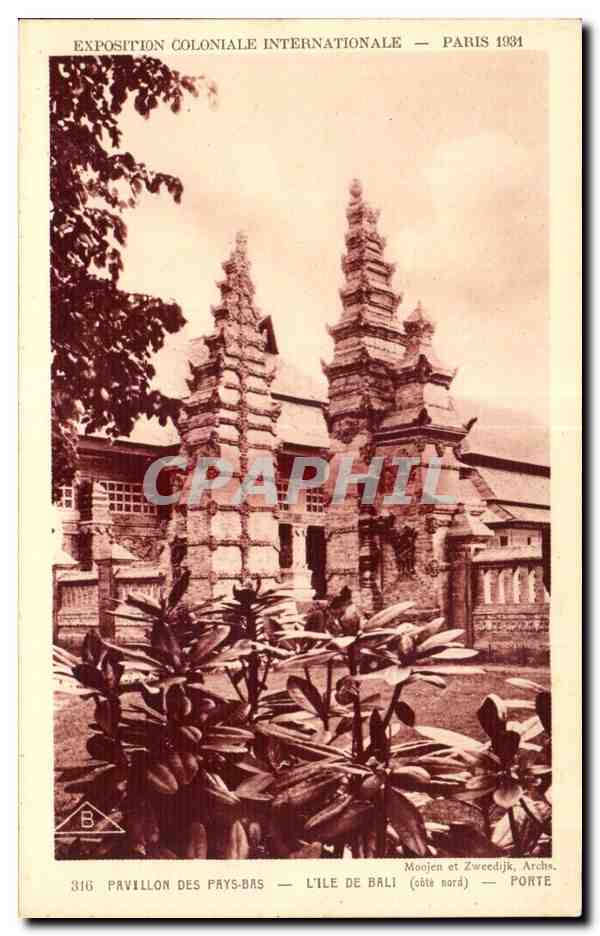 Pabellón de los Países Bajos — La isla de Bali (obté norte) — Puerta — Exposición Colonial Internacional — París 1931