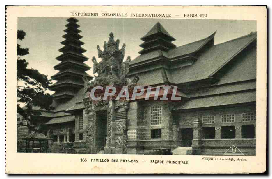 Pabellón de los Países Bajos — Fachada principal — Exposición Colonial Internacional — París 1931 — Magjen et Zweedijk, Archs.