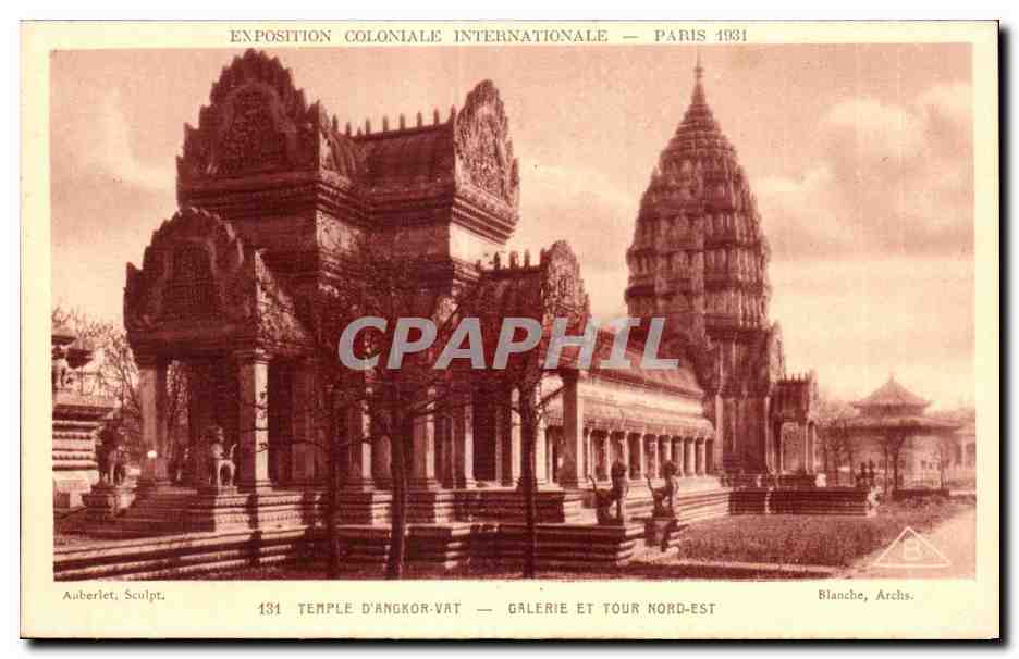 Tempio di Angkor-Vat — Galleria e Torre Nord-Est — Esposizione Coloniale Internazionale — Parigi 1931 — Blanche, Archs.