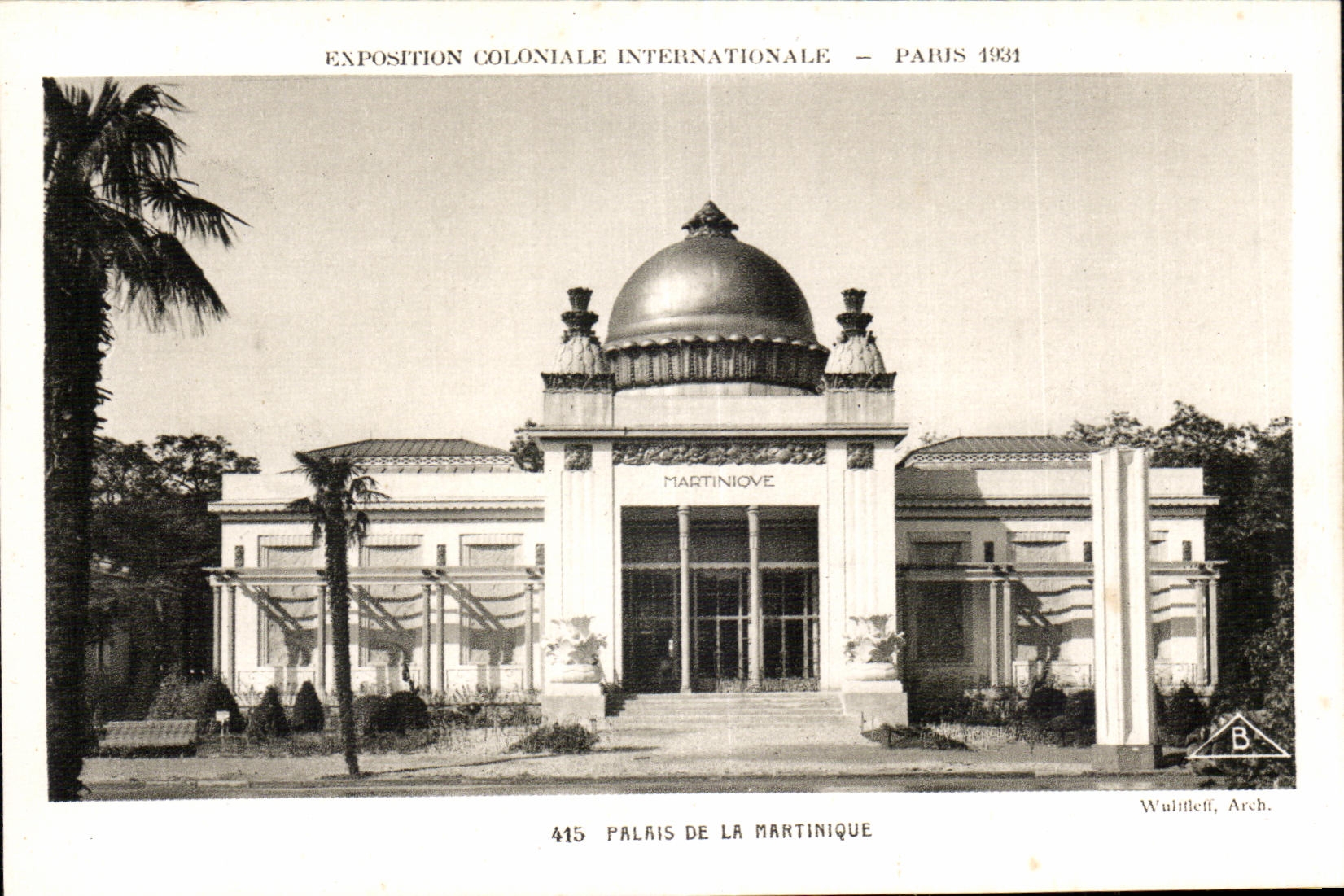 Palazzo della Martinique — Esposizione Coloniale Internazionale — Parigi 1934 — Wulitleff, Arch.